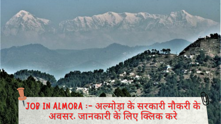 Job in Almora :- अल्मोड़ा के सरकारी नौकरी के अवसर, जानकारी के लिए क्लिक करे